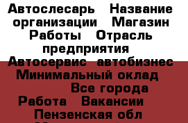 Автослесарь › Название организации ­ Магазин Работы › Отрасль предприятия ­ Автосервис, автобизнес › Минимальный оклад ­ 45 000 - Все города Работа » Вакансии   . Пензенская обл.,Мокшанский р-н
